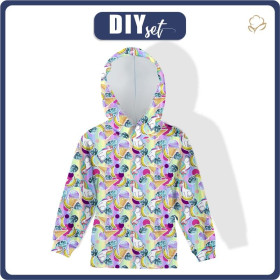 KID'S HOODIE (ALEX) - UNICORNS AND ICE CREAM / rainbow - sewing set