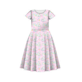 KID'S DRESS "MIA" - UNICORNS AND FLOWERS pat. 2 (WONDERLAND) - sewing set