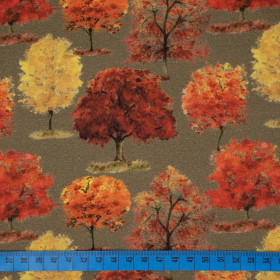 AUTUMN TREES / khaki (PUMPKIN GARDEN) - single jersey 