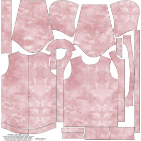 KIDS PARKA (ARIEL) - CAMOUFLAGE pat. 2 / rose quartz - softshell