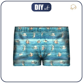 Boy's swim trunks - SEA ANIMALS PAT. 1 - sewing set