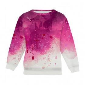 CHILDREN'S (NOE) SWEATSHIRT (134/140) - SPECKS (fuchsia) - looped knit fabric 