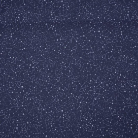 CONSTELLATION OF STARS ( GALAXY ) / dark blue - Waterproof woven fabric