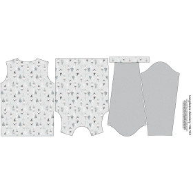 Longsleeve - DWARFS IN THE FOREST (FOREST DWARFS) / GREY - sewing set