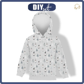 KID'S HOODIE (ALEX) - DWARFS IN THE FOREST (FOREST DWARFS) / GREY - sewing set