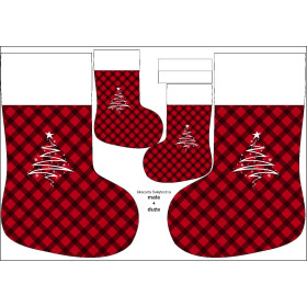 Christmas Stocking Set - VICHY GRID BLACK / red