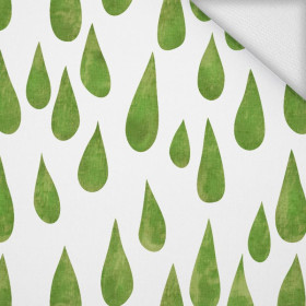 BIG DROPS (green) / white - looped knit 