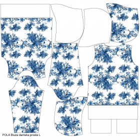 CLASSIC WOMEN’S HOODIE (POLA) - VANILLA BLOSSOM (CLASSIC BLUE) - looped knit fabric 