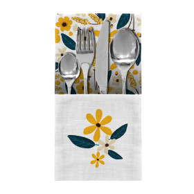 NAPKINS AND RUNNER - SMALL FLOWERS pat. 2 / white - sewing set