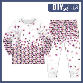 CHILDREN'S PAJAMAS " MIKI" - FLOWERS AND CLOVER (IN THE MEADOW) - sewing set