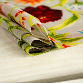 FLOWERS ON THE MEADOW pat. 3 / light grey - Chiffon