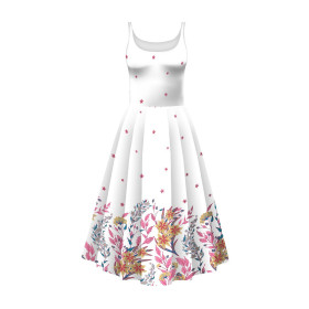 DRESS "ISABELLE" - FLOWERS (pat. 7) / white - sewing set