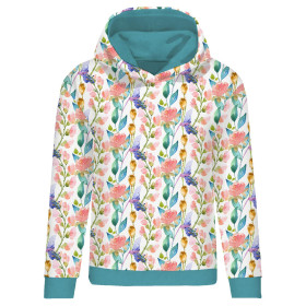 CLASSIC WOMEN’S HOODIE (POLA) - MEADOW PAT. 3 (IN THE MEADOW) - looped knit fabric 