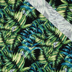 MINI LEAVES AND INSECTS PAT. 6 (TROPICAL NATURE) / black - single jersey 