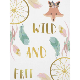 FOX AND DREAMCATCHERS (WILD & FREE) - Cotton woven fabric panel