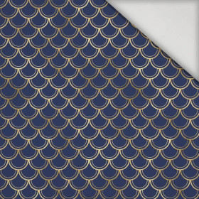 GOLDEN FISH SCALES pat. 2 (GOLDEN OCEAN) / dark blue - swimsuit lycra