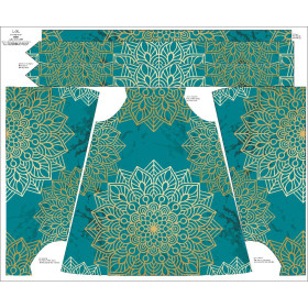 DRESS "DALIA" MINI - MANDALA pat. 5 / emerald - sewing set