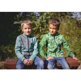 "MAX" CHILDREN'S TRAINING JACKET - SPECKS (green) / black - knit with short nap