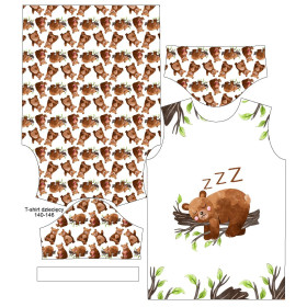 KID’S T-SHIRT - SLEEPING BEARS (BEARS AND BUTTERFLIES) - single jersey