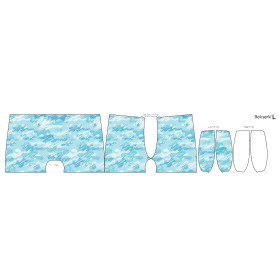 MEN'S BOXER SHORTS - CAMOUFLAGE - scribble / light blue