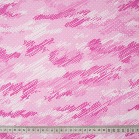 CAMOUFLAGE - scribble / fuchsia - looped knit fabric