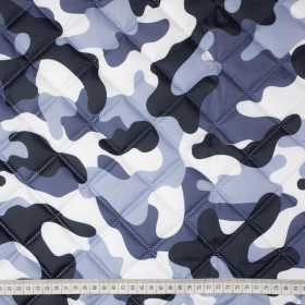 CAMOUFLAGE GREY - Quilted nylon fabric 