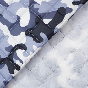 CAMOUFLAGE GREY - Quilted nylon fabric 