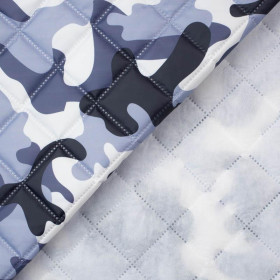 CAMOUFLAGE GREY - Quilted nylon fabric 