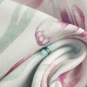 BUTTERFLIES MIX PAT.1 (WATER-COLOR BUTTERFLIES) - looped knit fabric