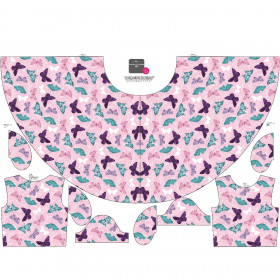 KID'S DRESS "MIA" - BUTTERFLIES PAT. 5 / pink (PURPLE BUTTERFLIES) - sewing set