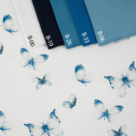 BUTTERFLIES PAT. 4 (WATER-COLOR BUTTERFLIES) - single jersey with elastane 