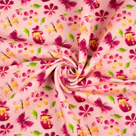 BUTTERFLIES AND HONEY (BEARS AND BUTTERFLIES) - single jersey with elastane 