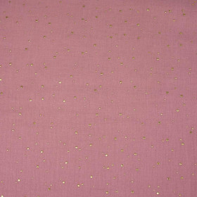 GOLDEN DOTS / LIGHT HEATHER - Cotton muslin