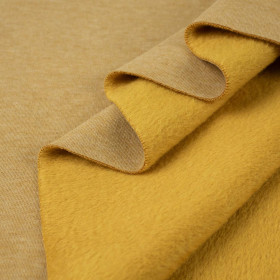 MUSTARD MELANGE - brushed sweatshirt with teddy  / alpine fleece