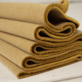 MUSTARD MELANGE - brushed sweatshirt with teddy  / alpine fleece