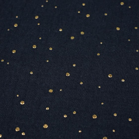 GOLDEN DOTS / navy - Cotton muslin