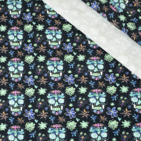 85CM NEON SKULLS pat. 2 (DIA DE LOS MUERTOS) - looped knit fabric