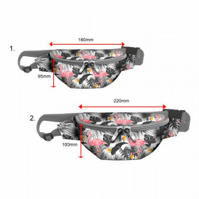HIP BAG - FLAMINGOS WITH LEAVES 2.0 / Choice of sizes