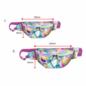 HIP BAG - UNICORNS AND ICE CREAM (rainbow) / Choice of sizes