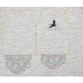 KID’S T-SHIRT- EAGLE (ADVENTURE)/ melange light grey- single jersey