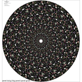 PASTEL FLOWERS / black - circle skirt panel 