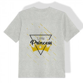 KID’S T-SHIRT- LITTLE PRINCESS / melange light grey -  single jersey