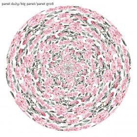 PINK PEONIES pat. 3 - circle skirt panel