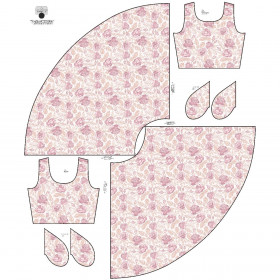 DRESS "ISABELLE" - PINK ROSES PAT. 4 - sewing set