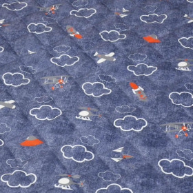 PLANES (PLANES) / ACID WASH DARK BLUE - Quilted nylon fabric 