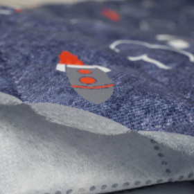 PLANES (PLANES) / ACID WASH DARK BLUE - Quilted nylon fabric 