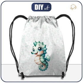 GYM BAG - SEAHORSE (SEA ANIMALS PAT. 2) - sewing set