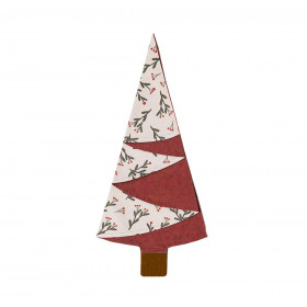 CHRISTAS NAPKINS “CHRISTMAS TREES” - Christmas Holly Berries pat. 2 / red - Cotton woven fabric
