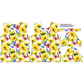 WOMEN’S T-SHIRT - SUNFLOWERS pat. 4 (BLOOMING MEADOW) - single jersey