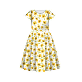 KID'S DRESS "MIA" - SUNFLOWERS PAT. 7 (CUTE BUNNIES) - sewing set